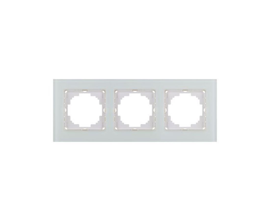 მინის სამიანი ჩარჩო alegra white - 25WH0093 — როზეტები და ჩამრთველები